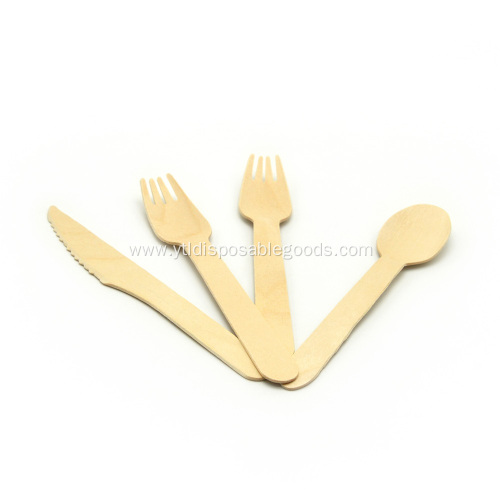 Disposable wooden spoon cutlery